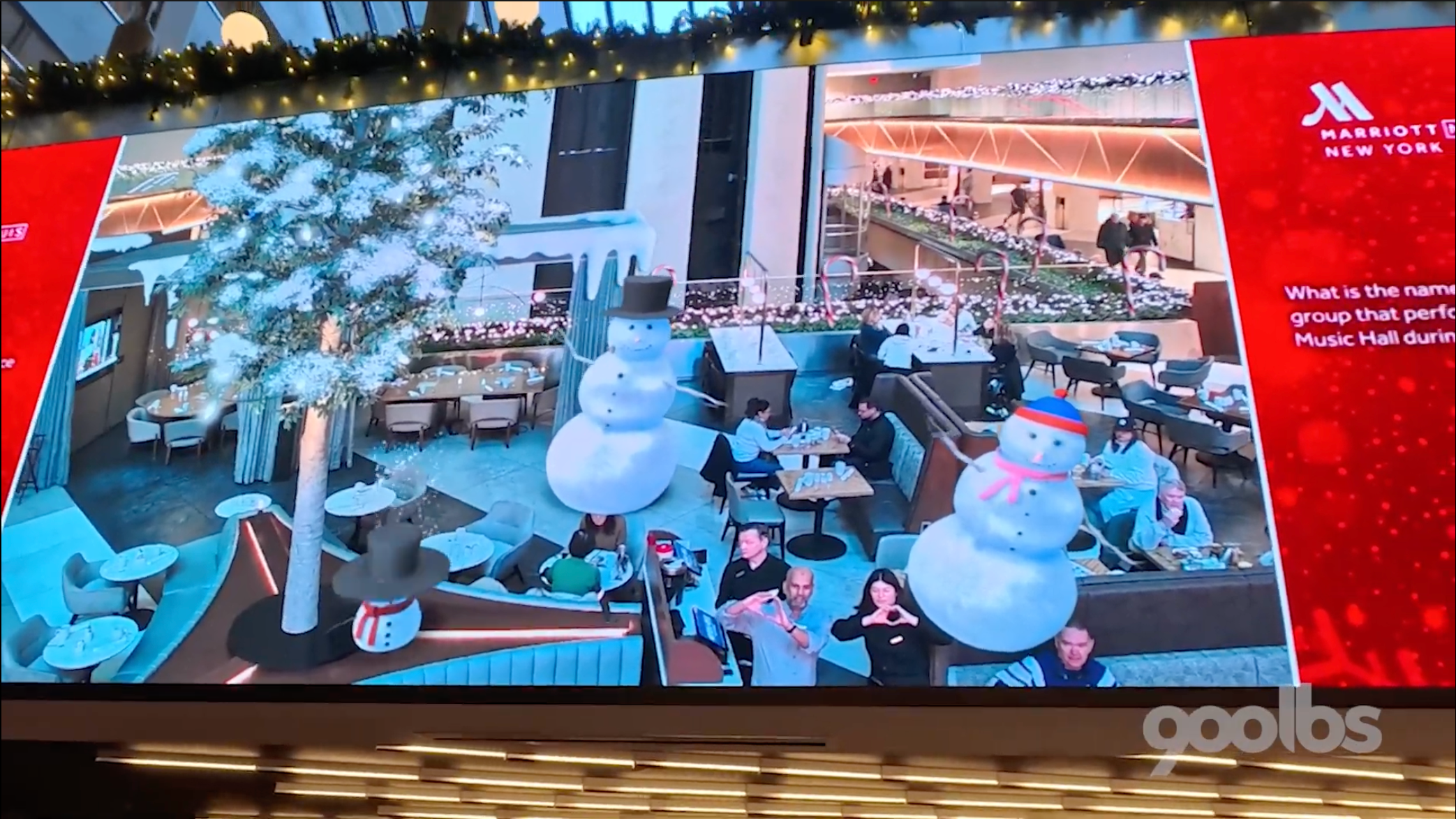 New York Marriott Marquis Holiday Augmented Reality Screen Experience brand activation